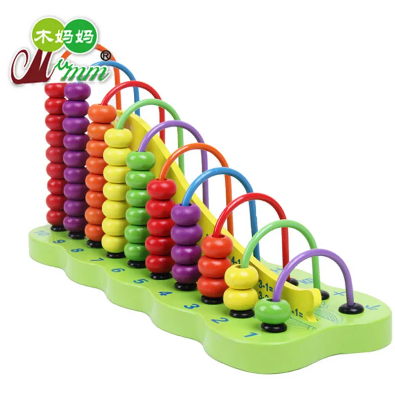 High grade beech font b calculation b font frame children rainbow arithmetic frame abacus educational toys