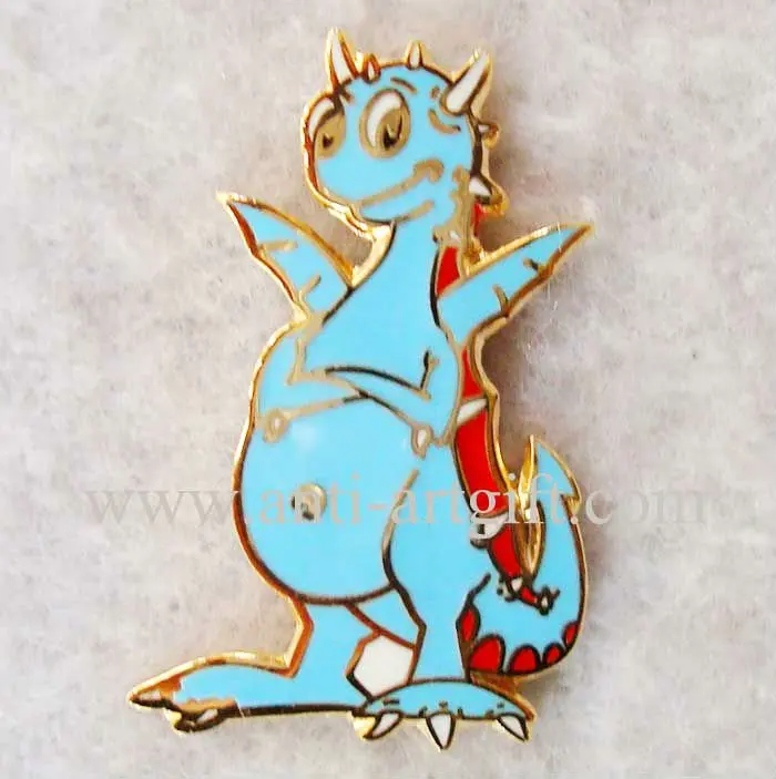

Customized Metal Pins Imitation hard enamel Animal Style Cartoon kangroo shape blue dye