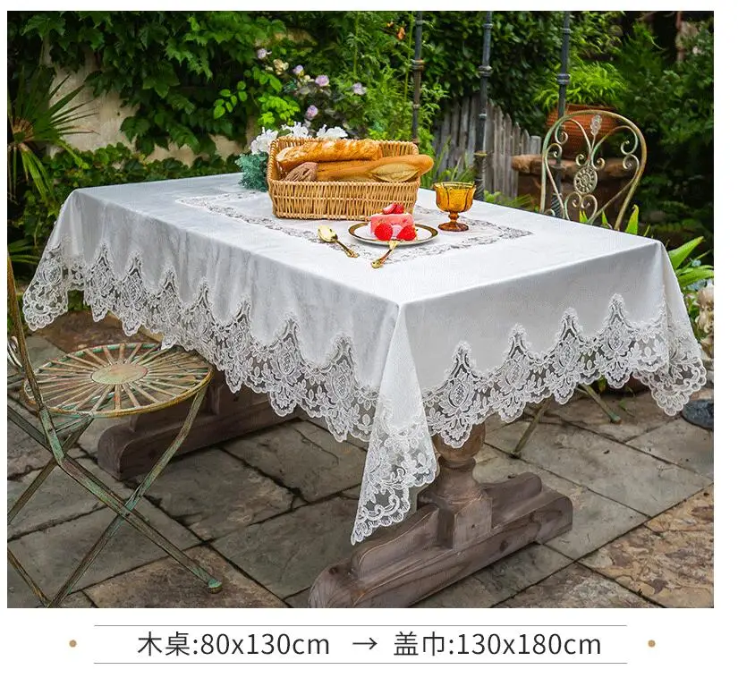 Скатерть с вышивкой в европейском классическом стиле, скатерть для обеденного стола, скатерть из золотого бархата с кружевом, вечерние скатерти для чая