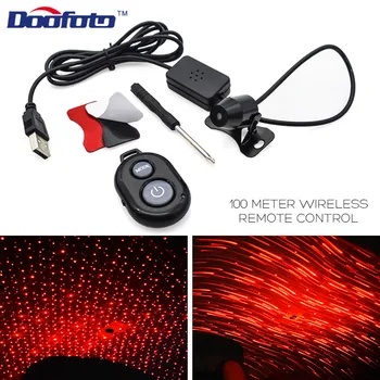 

Doofoto Car Styling Box Star Lights Vehicle Ceiling Lamp Led Festival Armrest Party Fog Cool Voice Activated Laser Light Ceiling
