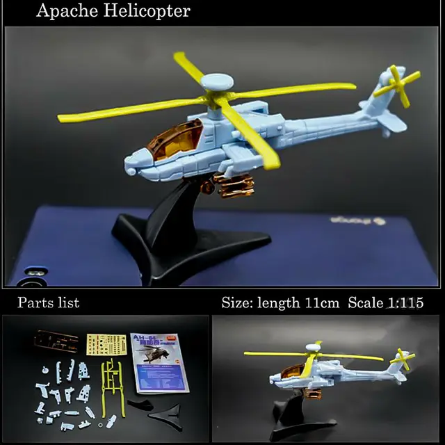 4D Assembly Airplane Helicopter Model SR-71 AH-64 F-16 F-22 F-117A Collection Puzzle Figure Toy 4