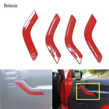 

New Bolaxin 4 PCS Red ABS Interior Door Handle Cover Trim Kits for 2007-2016 Jeep Wrangler