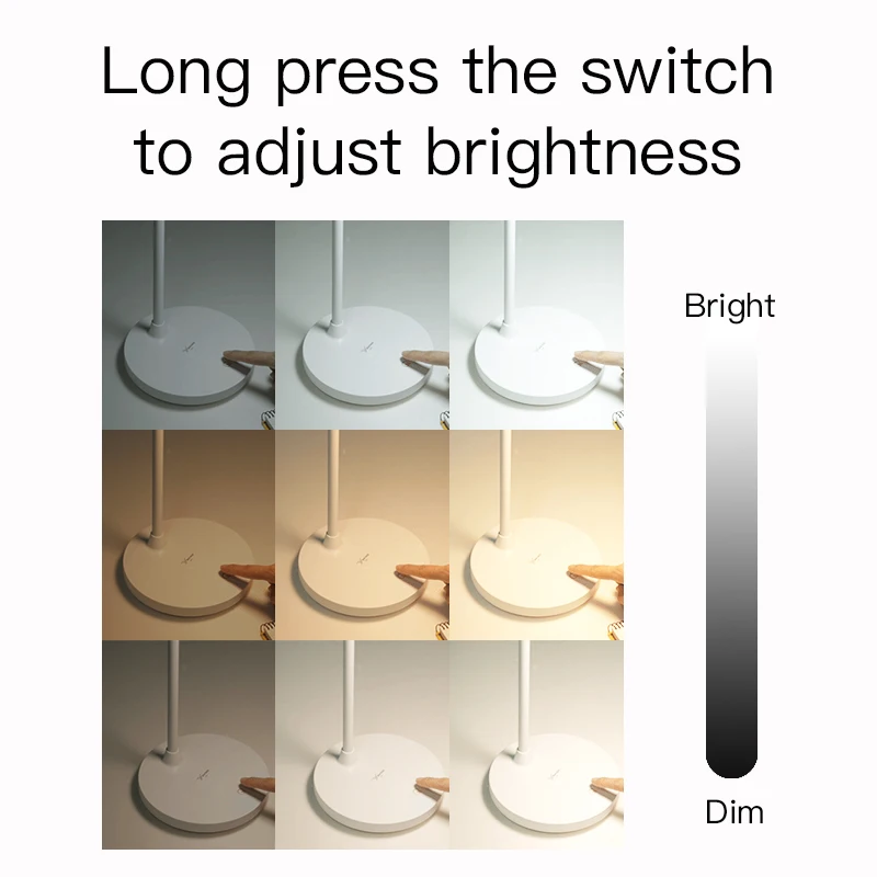  Led Table Lamp 1200mAh Rechargeacle Desk Lamp Stepless Dimming Touch Desk Light Hose Table Light US - 32948746927