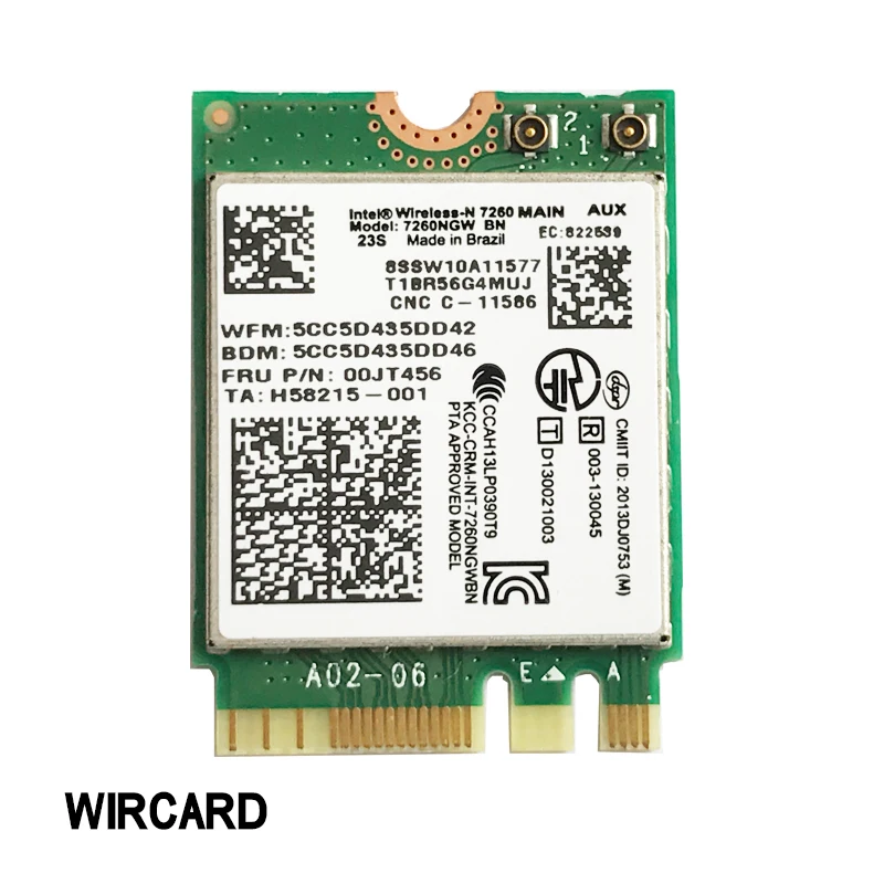 Беспроводная карта N intel 7260NGW беспроводная WIFI 7260BN для Thinkpad L440 ноутбука FRU 00JT456 NGFF M2
