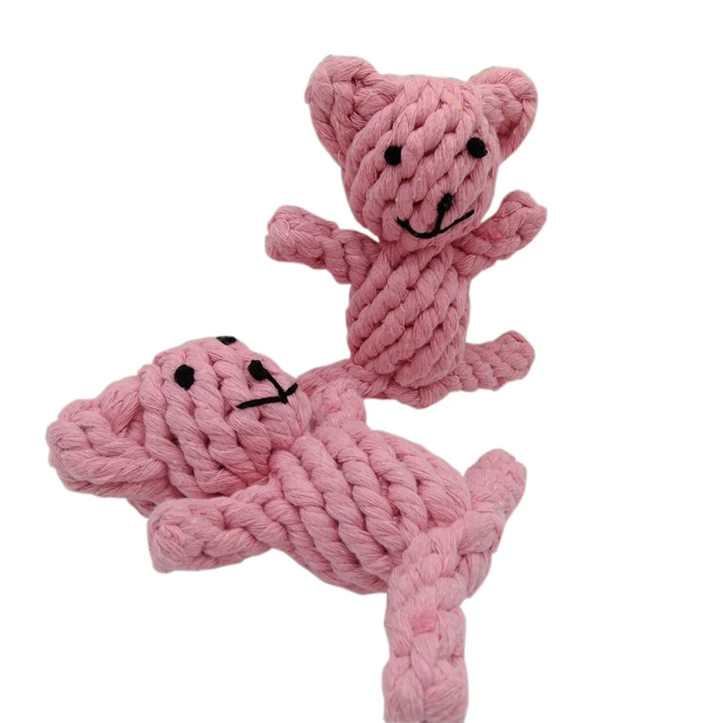 

New Qualified Mini Pet Dog Cat Cotton Rope Chewing Toys Dogs Knot Cartoon Puppy Toys