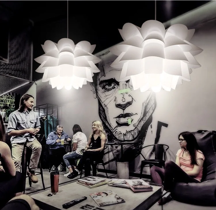 Diy Iq Puzzle Pendant Light Paper Lampshade Lights Cafe Restaurant