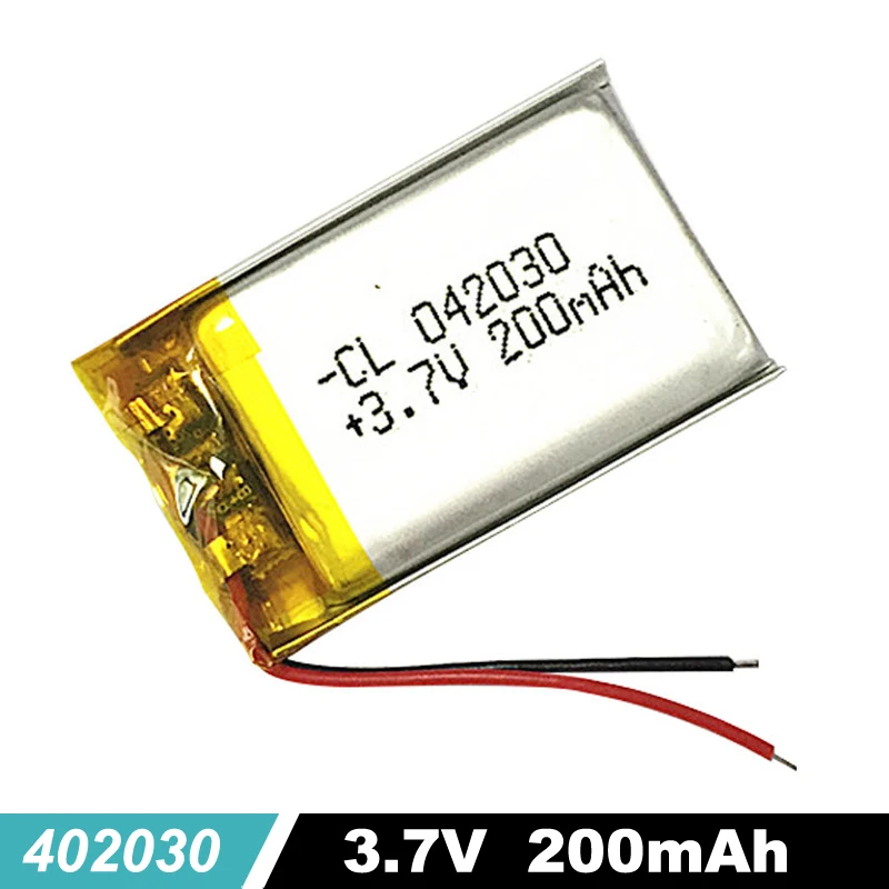 

402030 Polymer lithium Battery 042030 3.7V 200mAh For Bluetooth Keyboard Recorder Pen earphone e-book MP3 Mp4 Watch Toy GPS