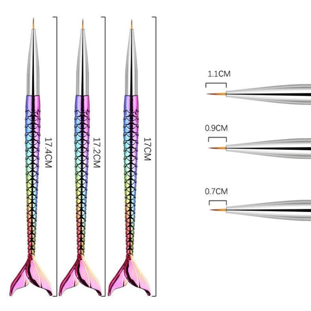 

ZWTale Nail Art Brush Painting Pen 3 in 1 UV Gel Acrylic DIY Tool Drawing Nail Manicure