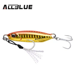 ALLBLUE Enhanced Metal Cast Jig Spoon - Shore Casting Fishing Lure & Artificial Bait Tackle - 60g (Color B)