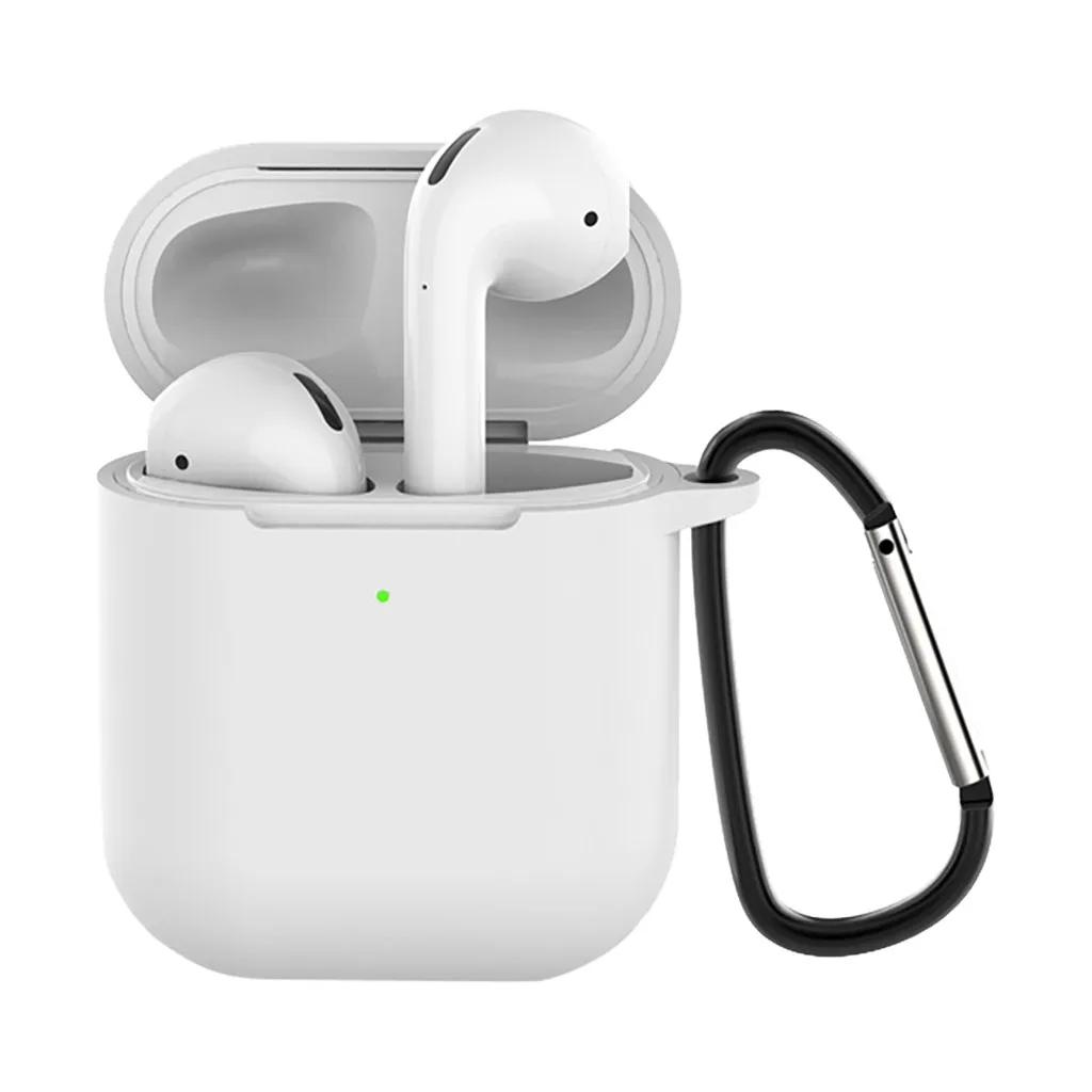 Силиконовый чехол для AirPods с защитой от потери, защитный чехол для Apple AirPods 2 с заушником и без заушника