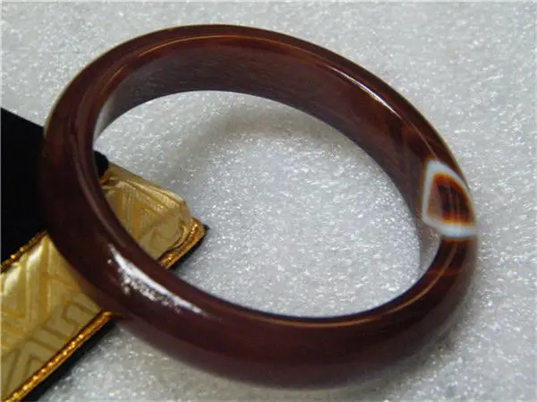 

FREE SHIPPING>>>@@ New Natural brown agate jade bracelet Canon 64 mm NEW