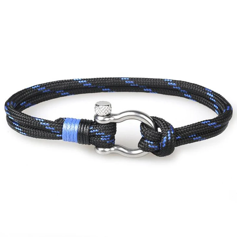 NIUYITID 2018 New Stainless Steel Buckle Men Bracelet Fashion Paracord Rope Navy Style Male Charm Braclet Jewelry High Quality (8)