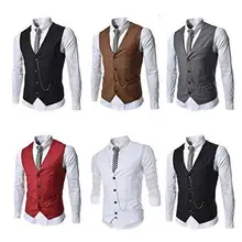 2016 Custom Made Black Brown Red Gray White Mens Vests Wedding Prom Suit Waistcoats Coletes Groomsman Vest Gilet Plus Size X-6XL