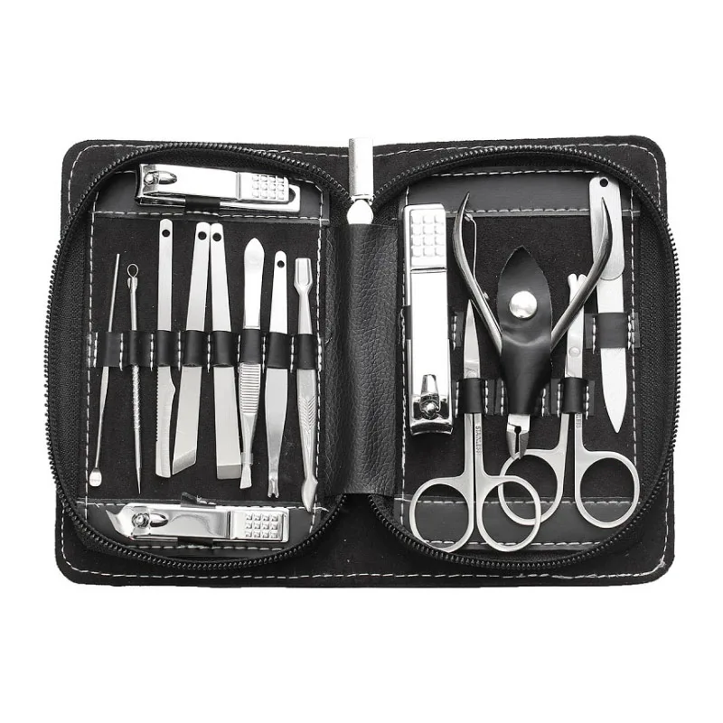 15 PCS/set Nail Art Manicure Tools Set Nails Clipper Scissors Tweezer Knife Manicure Sets Stone