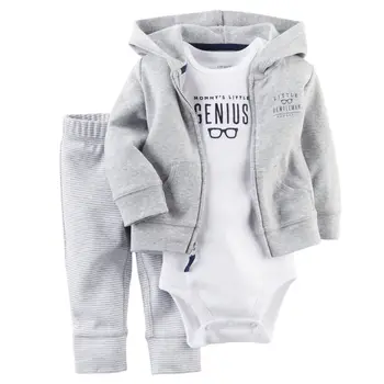 

3Pcs suits Toddler Baby Boy Clothes Coat+Romper+Pants Set Kids Boys Cotton Fashion Clothes Outfits Sets