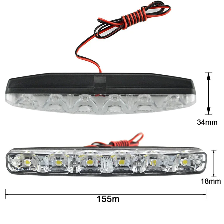 YIJINSHENG автомобильные аксессуары Универсальный подходит 6 светодиодный Автомобильные дневные ходовые огни DRL DC 12 В светодиодный фонарь для рулевого управления автомобильный светильник источник