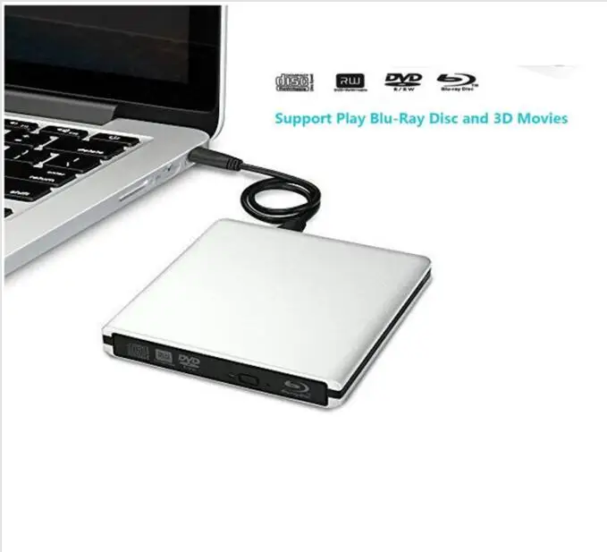 TPFEEL Aluminum External USB 3.0 Bluray Drive BD RE BD RW Burner Blu