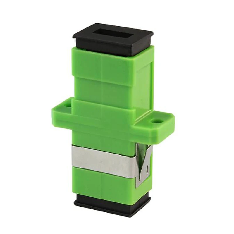

100pcs/Lot SC APC Adapter Connector Connector Simplex Single mode Plastic SM Fiber Optic Adapter 0.3dB