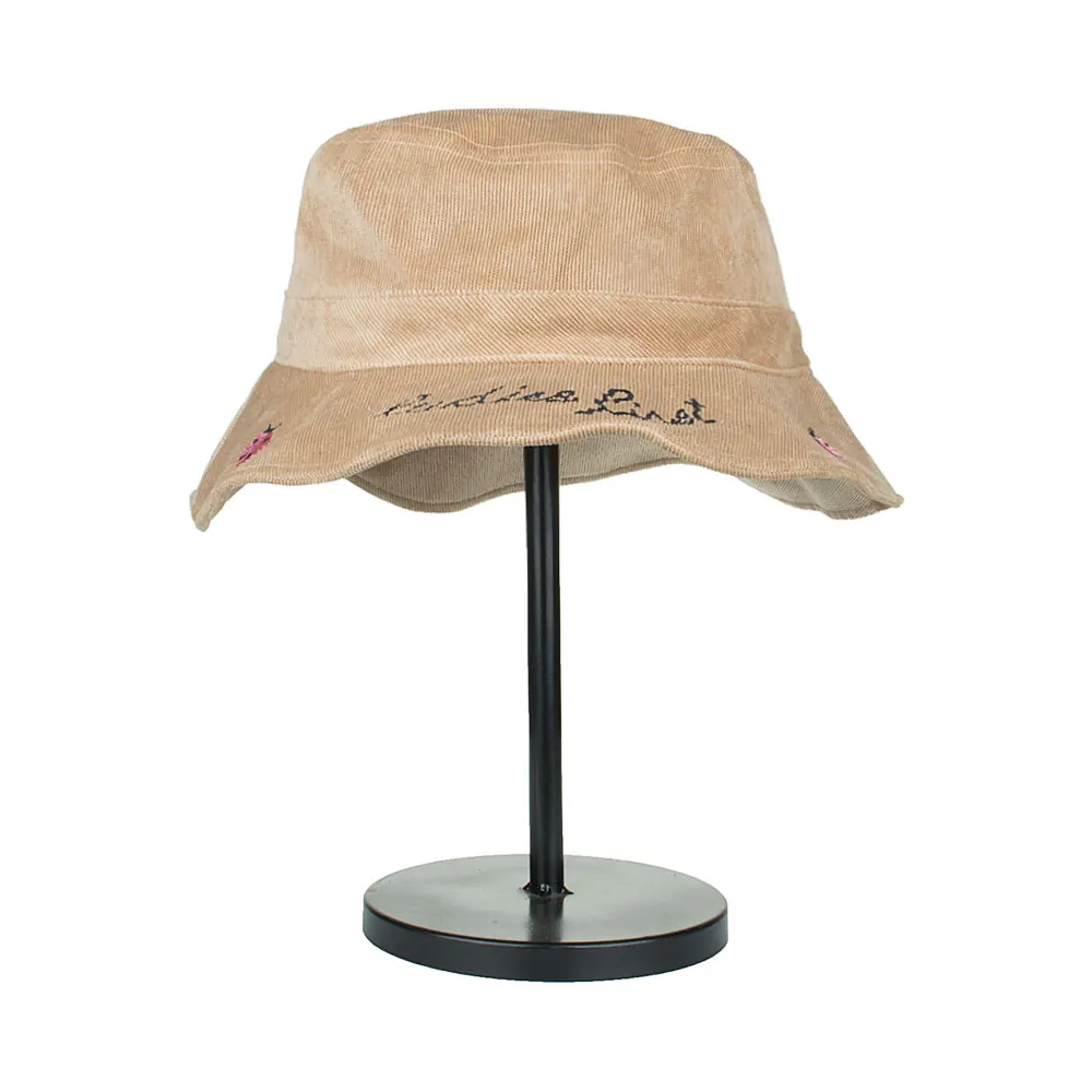 Joymay, высокое качество, модная, Новое поступление, Весенняя женская шляпа, Панама, Женская Повседневная шапка с вышивкой, божья коровка, уличные шапки YF002 - Цвет: Khaki