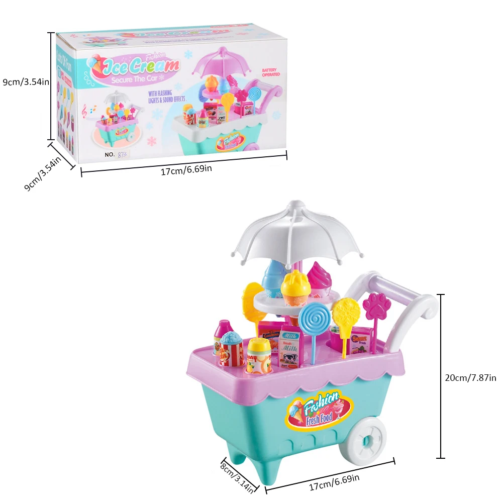 19 шт./компл. детская тележка для конфет ручная коляска для мороженого электрическая музыкальная игра игрушка DIY Корзина Игрушки