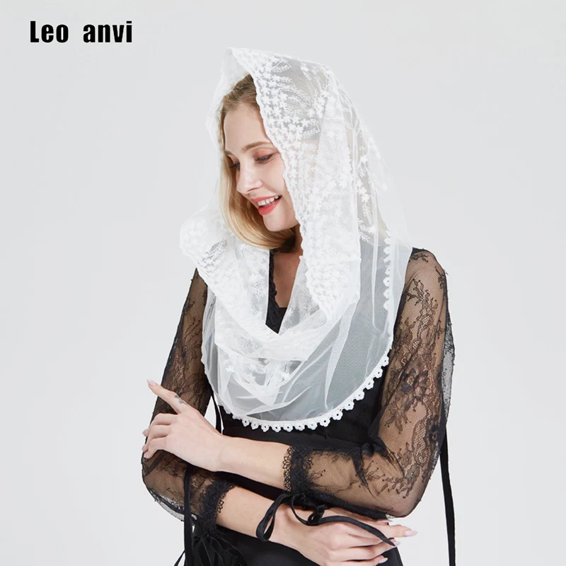 Роскошная фирменная белая кружевная Фата Leo anvi для церкви вышитая Снежинка