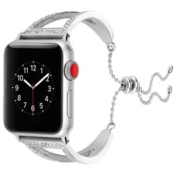 Женский ремешок из нержавеющей стали для браслета Apple Watch 38 мм 40 мм 42 мм 44 мм для Iwatch Band Series 1 2 3 4 ремешок для браслета