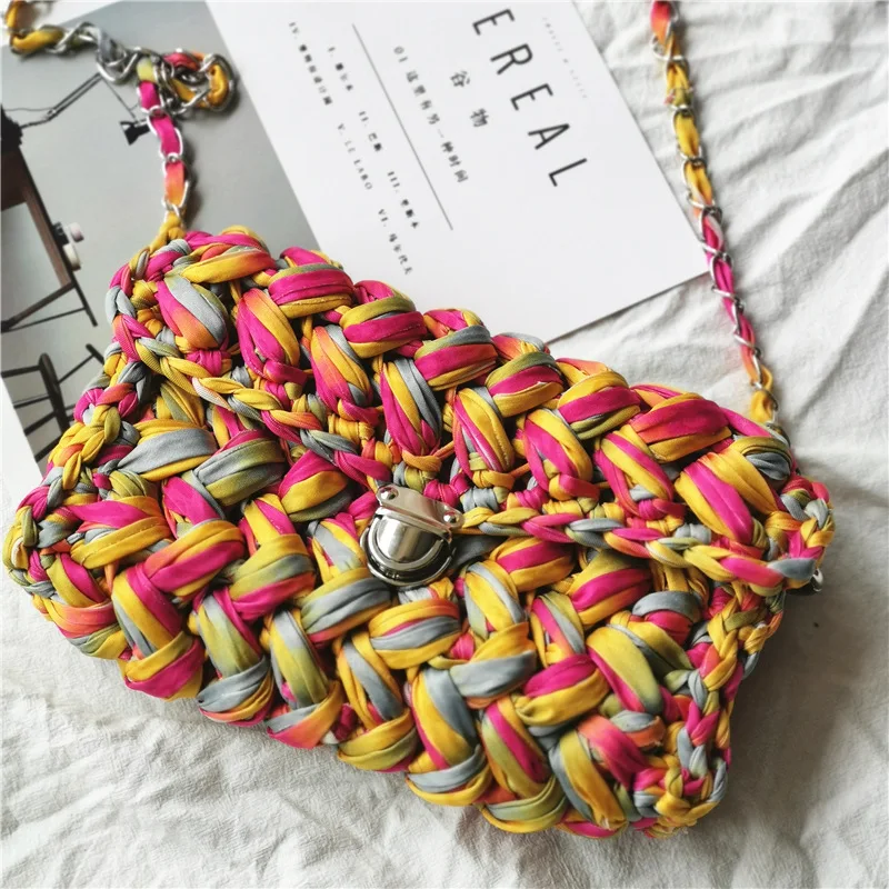 

Ins Hot 2019 Fashion Korean Women Bag Small Shoulder Bag Kim Hyun A Same Hand Weaving Bag Luxury Handbags Women Bags Designer