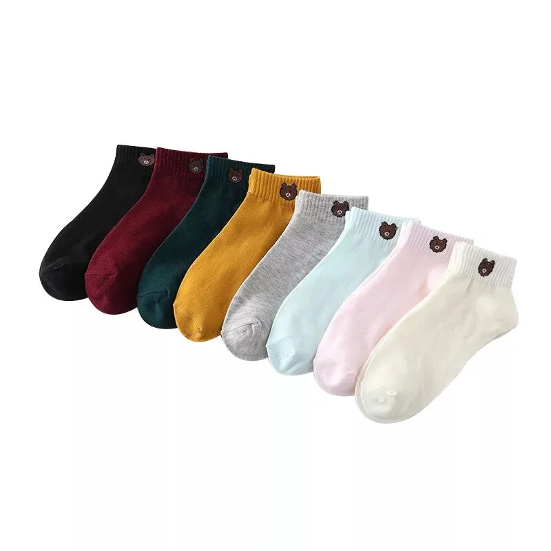 Забавные носки с изображением маленького медведя уличная одежда Calcetines Mujer до