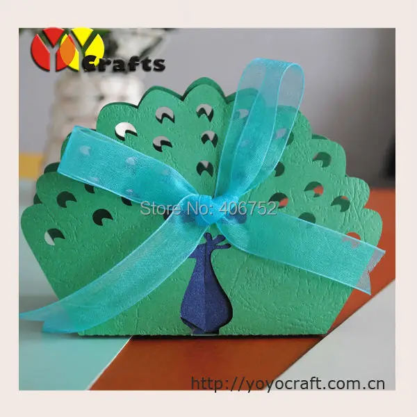 Luxury unique wedding favor laser cut peacock candy box | Дом и сад
