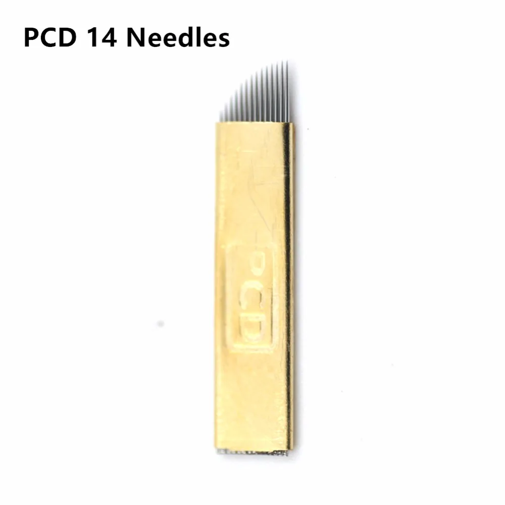 100 шт. PCD 14 pin перманентный макияж руководство брови иглы вышивки татуировки