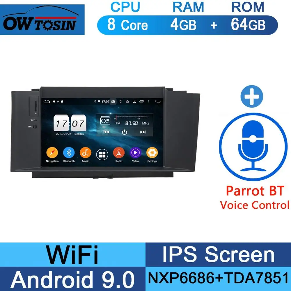 " ips 8 ядра, 4 ГБ, 64 ГБ, Android9.0 машинный DVD проигрыватель для Citroen C4 C4L DS4 2012 2013 DSP радио gps мультимедиа - Цвет: 64G Parrot BT