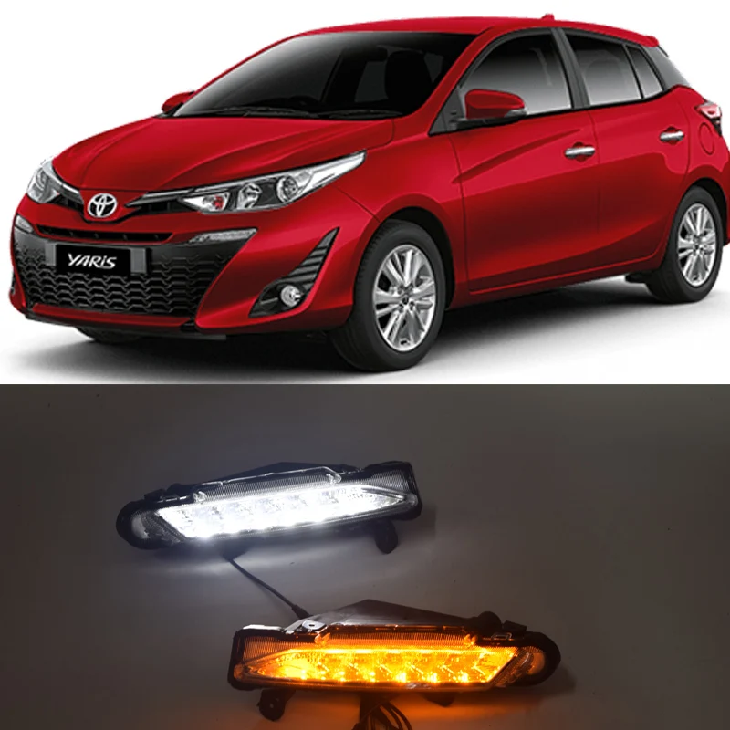 qinyi 1 Set 12V ABS Car LED For Toyota Yaris 2017 2018 DRL Daytime