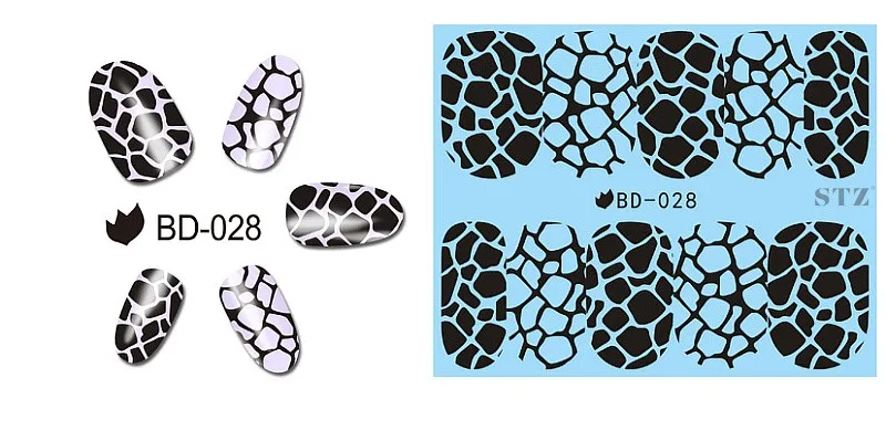 12 видов конструкций/лот Переводные картинки для Ногтей Горячая серия переводные наклейки для ногтей художественные наклейки Белый Черный Ретро Полное покрытие наклейки для ногтей набор BD25-36