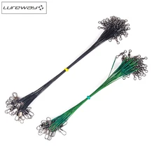 10pcs/lot Anti Bite Steel Fishing Line Steel Wire Leader With Swivel Fishing Accessory Lead Core Leash Fishing 15 20 25 30 cm
