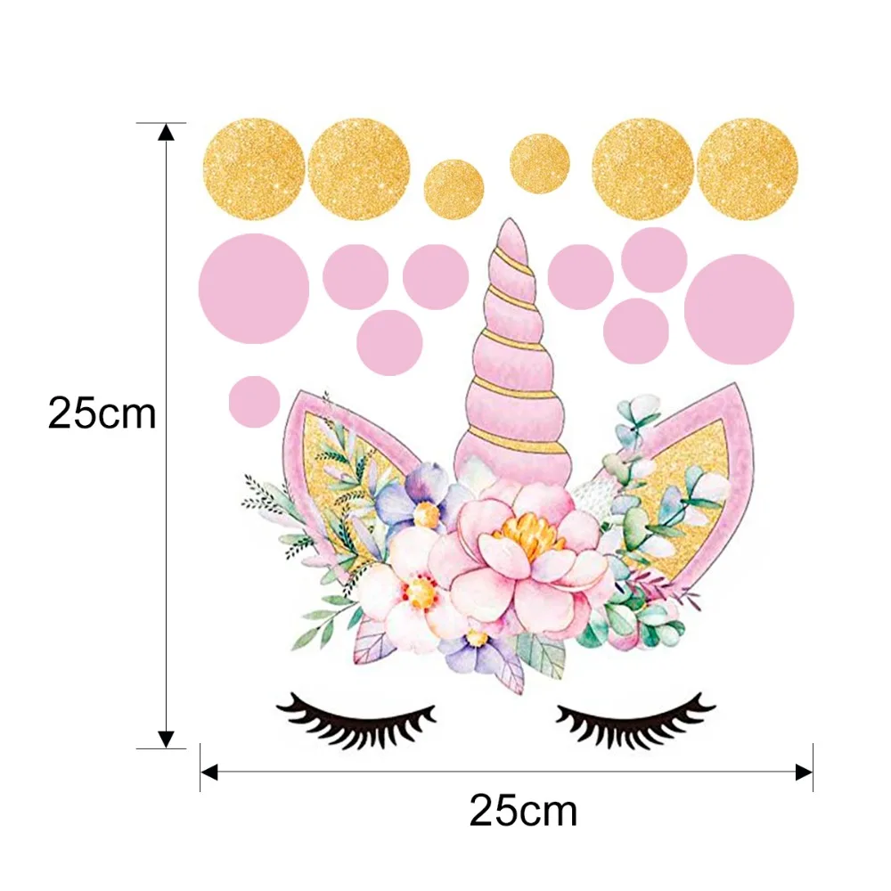 FENGRISE Наклейка на стену в форме единорога на день рождения украшения для детей Единорог вечерние сувениры набор Поставки DIY Декор для детской комнаты наклейки на стены