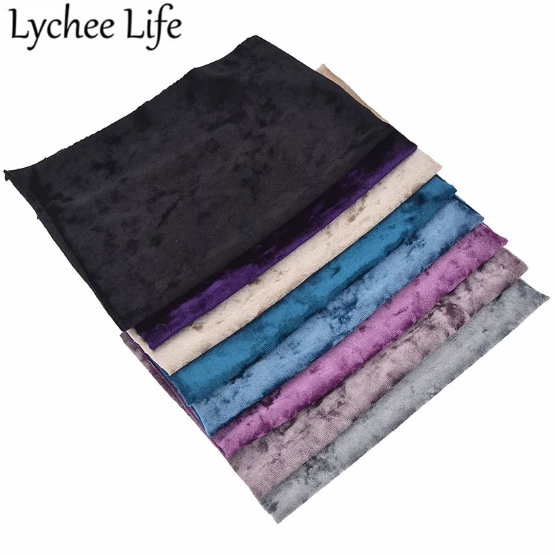 Lychee Life A4 полиэстер спандекс бархатная ткань 29x21 см красочная гибкая ткань DIY Швейные аксессуары ручной работы поставки