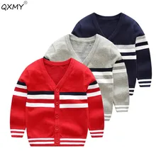 Осенне-зимний свитер для мальчиков хлопковый кардиган для маленьких мальчиков, брендовая детская рубашка 3 цвета, свитер для мальчиков 18 мес.-6 лет