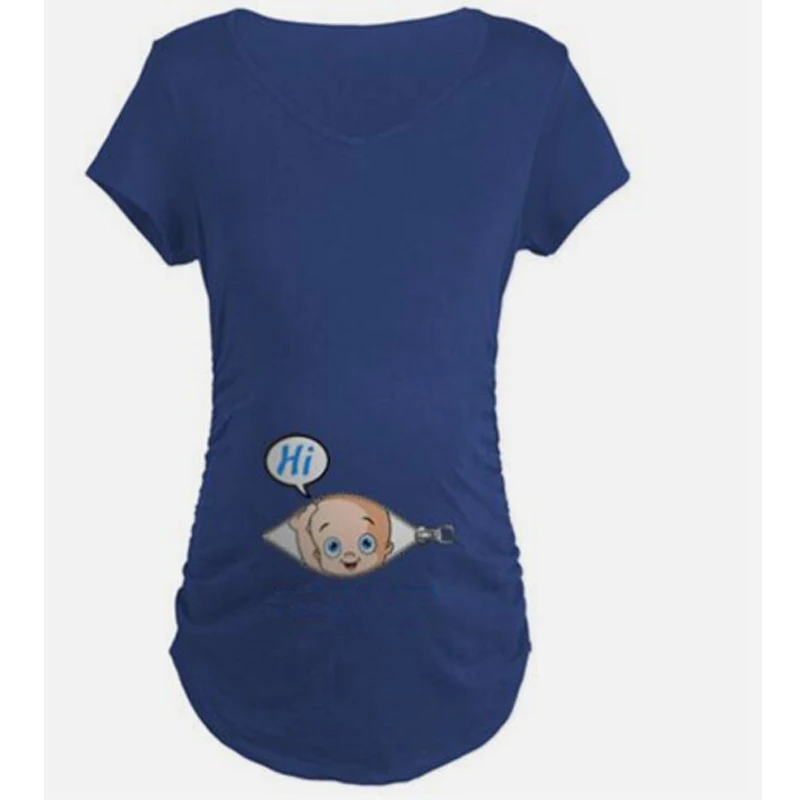 2018 Summer Funny Pregnancy T Shirts For Pregnant Women Tees Women T-shirts Slim Cotton Maternity Nursing Tops O-Neck Size S-2XL