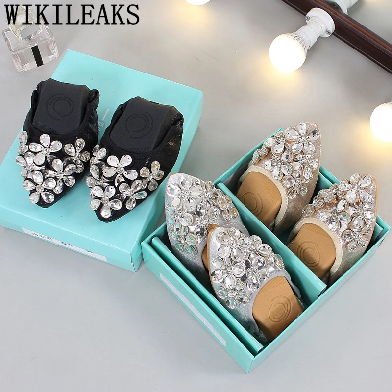 Creepers Flower Shoes Women Pointed Toe Flats Flower Shoes Women Ladies Loafers Woman Brand Luxury Zapatos Mujer Buty