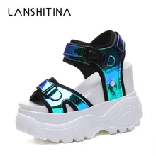 New Woman Sandals 2019 Summer Platform Sneakers Casual Leather Gladiator Sandals 11CM Wedge Heels Shoes Beach High Heels Sandals New Woman Sandals 2019 Summer Platform Sneakers Casual Leather Gladiator Sandals 11CM Wedge Heels Shoes Beach High Heels Sandals