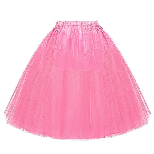 Belle Poque, цветная повседневная юбка в стиле ретро, юбка для женщин, Ретро стиль, кринолин, Femme Saias, 50 s, для вечеринки, выпускного, двухслойная Нижняя юбка - Цвет: 4 Pink