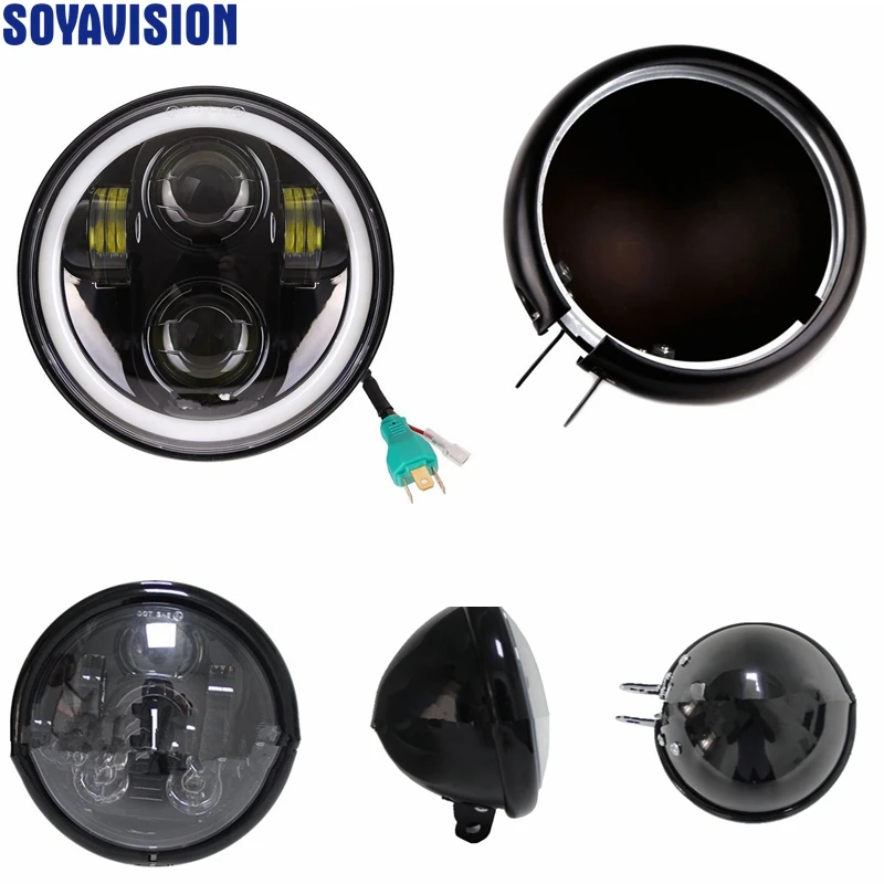 

For Sportster XL 883 Headlight Light Bucket Housing Trim Ring 5.75" 5 3/4 inch Motorcycle Halo Headlight Bucket Bike Parts
