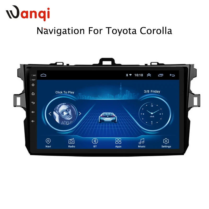 

hot sale 9 inch Android 8.1 2.5D Tempered HD Touchscreen Radio for toyota corolla 2007-2013 with Bluetooth USB WIFI support SWC