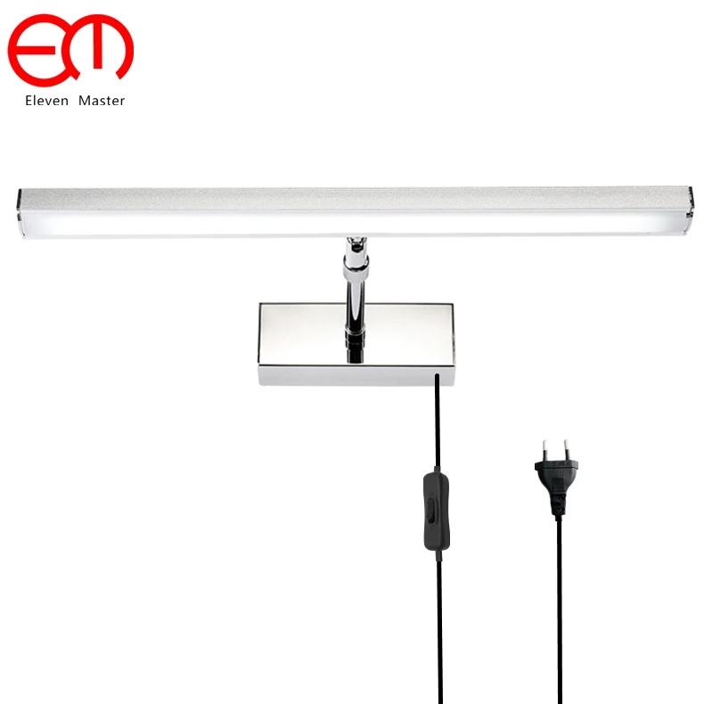 

59cm Vanity Aluminum Bathroom With plug 100-240V Wall Light Fixtures 14w Led Mirror Light Waterproof Bedroom Wall Lamp RML0001