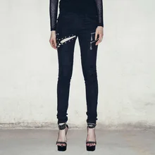 2017 New Steampunk Europe Street Wear Personality Self-cultivation Lace Leggings Korean Female Stovepipe Women Punk Leggings