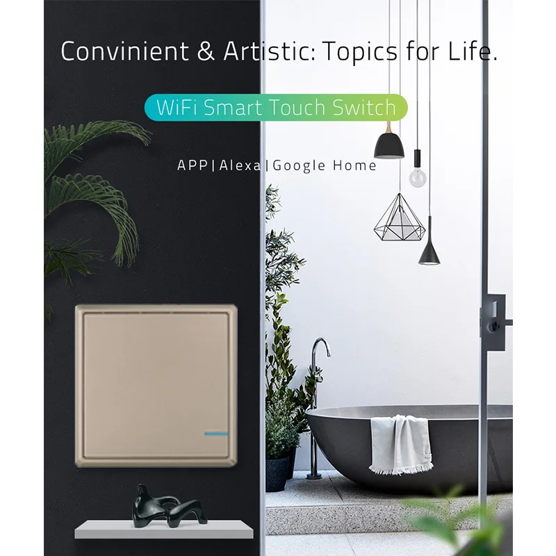 

1/2/3 Gang Wi-Fi APP Remote control Switch Wall Light Wireless Intelligence APP Work with Alexa Google Home