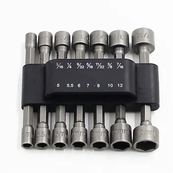 

14pcs Hex Shank Socket Wrench Screw Power Drill Adapter Hex Shank Socket Strong Nut Driver Adapter Bits Tool