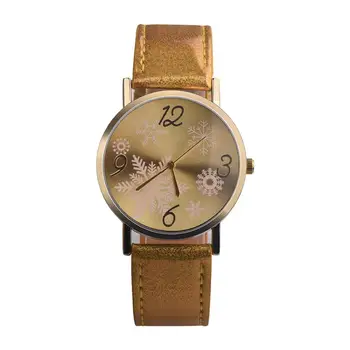 

1Pc Christmas Snowflake Analog Quartz watch men relogio reloj Faux Leather Band Couples Wrist Watch Unisex watches