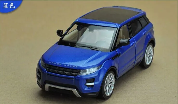 1:32 Масштаб литой металлический сплав роскошная модель автомобиля SUV для Range Rover Evoque Коллекционная модель автомобиля вытяжной звук и светильник - Цвет: Синий