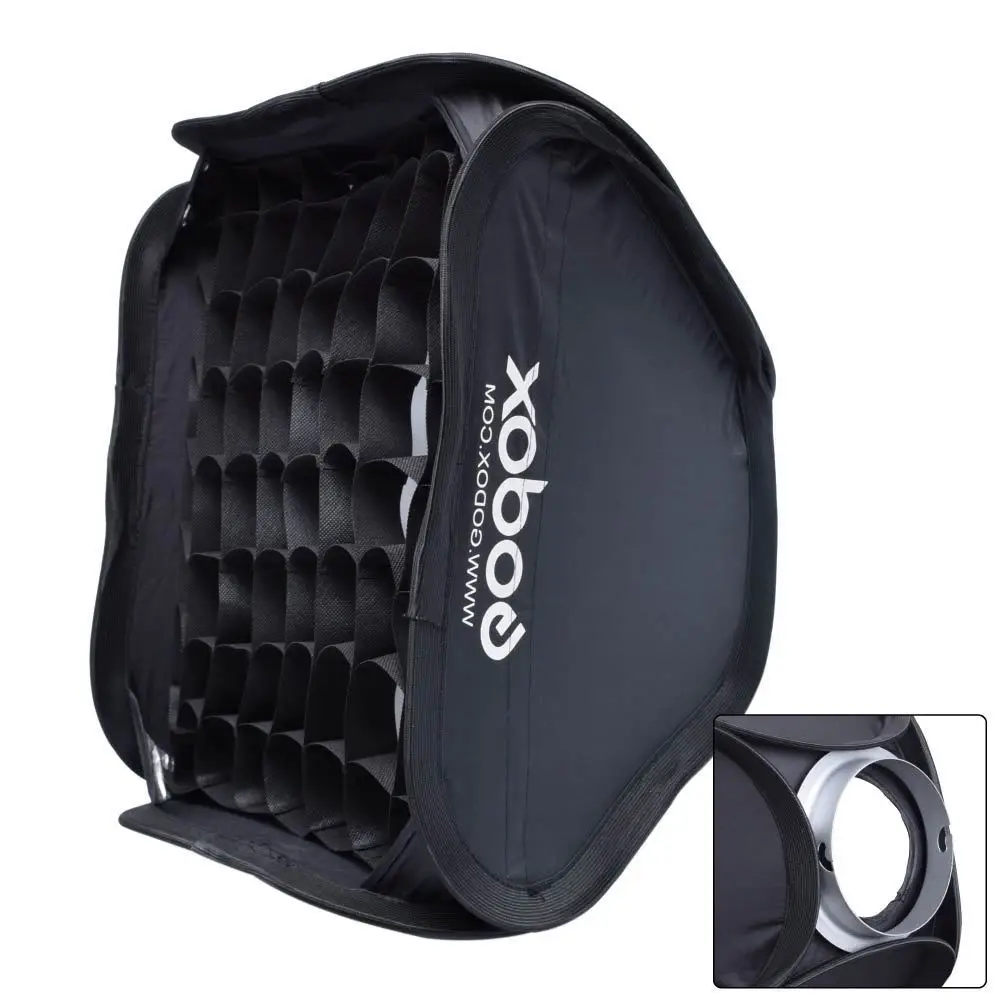 Godox 40x40 см Softbox сумка с Honeycomb сетки комплект для студии строба вспышки Speedlite Elinchrom крепление